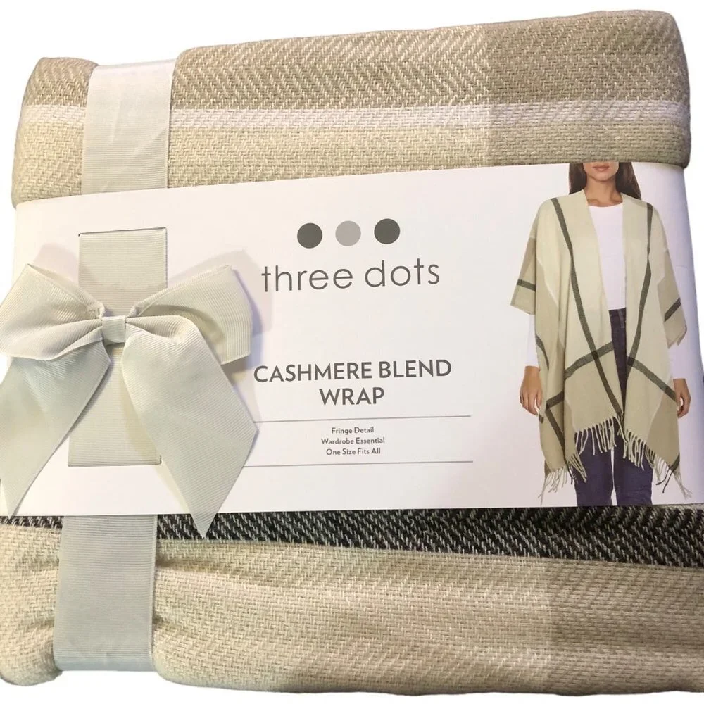 THREE DOTS‎ $98 CASHMERE BLEND WRAP NEW WITH TAG
